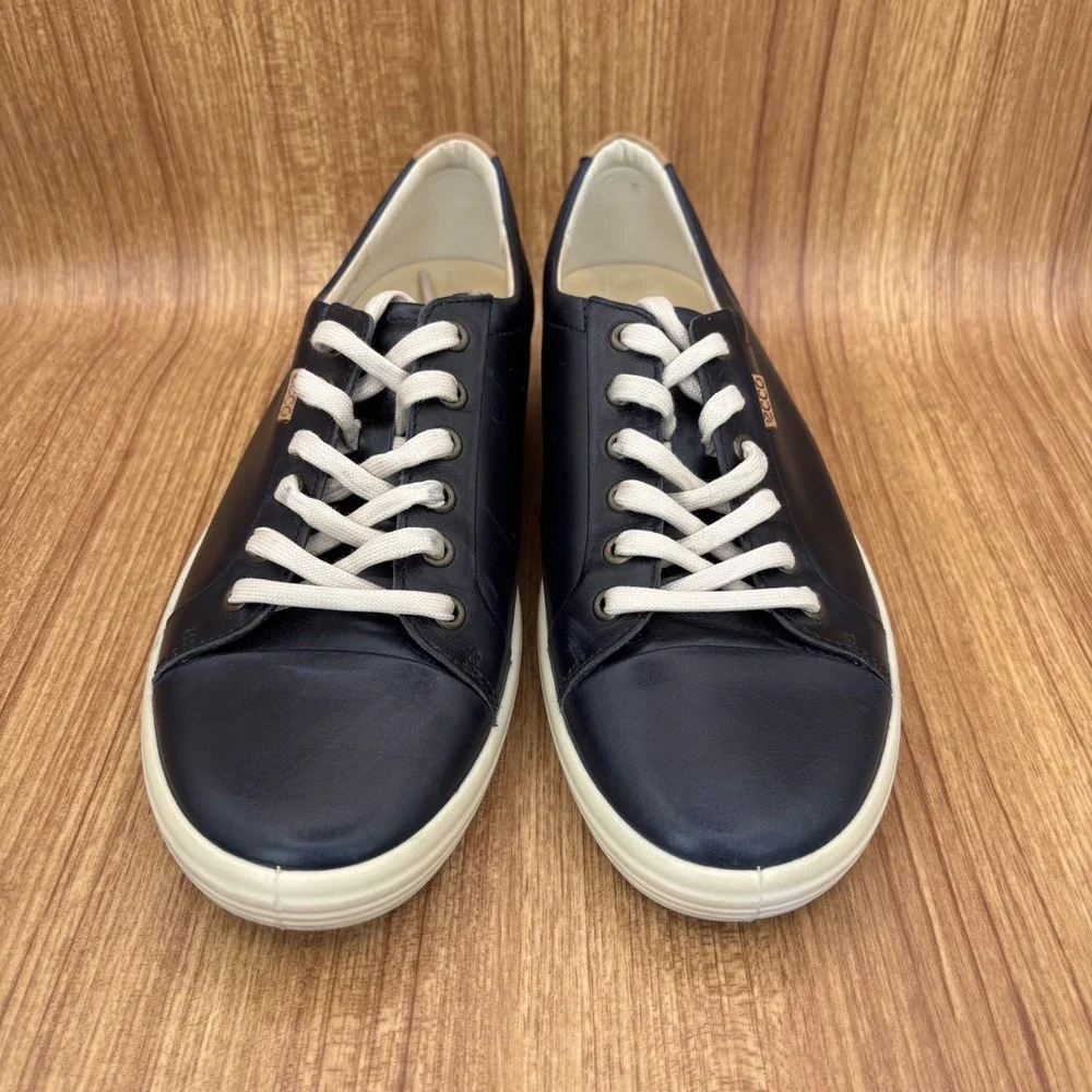 ECCO Soft 7 Sneakers Womens 10-10.5 Navy Blue Leather Low Top 43000311038